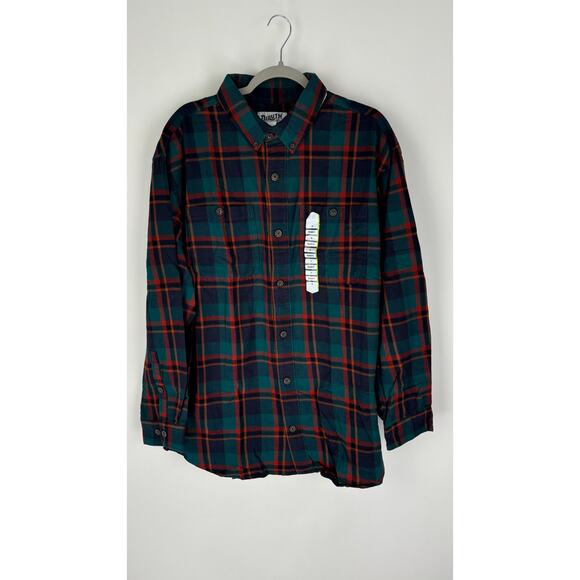 Duluth Free Swingin Flannel Relaxed Fit Shirt Mens XL Forest Night 52007 New - Picture 1 of 10